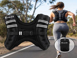 Everfit 10kg Weighted Vest Men Women, Reflective Running Vest with Armband Pouch WV-10K-BK