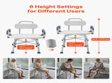 Swivel Shower Chair with Arms Back, 227 kg Load Heavy Duty Bench Seat for Inside Shower Stall V952-GDSYGZYTLSLKHO50K001V0