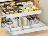 1 Layer Adjustable Metal Storage Shelf for Cabinets, Telescopic Drawer Pull-Out, Compatible with V1188-MS-325-0178