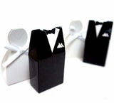 50 Pack of 25 Bride Gown and 25 Groom Tux Wedding Bridal Bomboniere Favor Candy Choc Almond Box - NW V382-50BRIDEGROOMBXNW