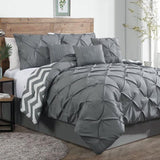 J Elliot Home 6 Pcs Ella Grey Comforter Set Single V442-IDC-COMFORTER-6PCELLA-GREY-SB