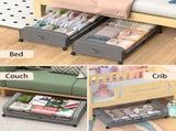 Set 2 Pcs XXL Under Bed Rolling Storage Containers with 50L Large Capacity and Wheels V178-36130