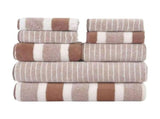 8 Piece Striped Towel Set Absorbent Towels 2 Bath Towels 2 Hand Towels 4 Towels Home V1370-AZ4-15946