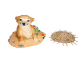 Straw Hat Meerkat Ornaments Meerkat Garden Statue Flower Pot Decoration Resin Crafts for Lawn Garden V1294-YM0715-3111210436111