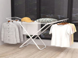 Double Wing Floor Folding Drying Rack For Clothes Quilt Towel-White V1161-108152