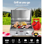 Grillz Portable Gas BBQ Grill 2 Burners PGB-2B-SS