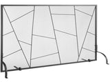 Fireplace Screen Single Panel, Sturdy Iron Mesh Fireplace Screen, 906MM Spark Guard V952-BLMHSJY3545I7H0S1V0
