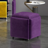 Stool, 5 in 1 Nesting Ottoman Stool with Swivel Casters Stackable Cube Square Sofa Vanity Movable V1107-CS-QFLCCE17