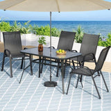 Gardeon 5PC Outdoor Dining Set Table and Chairs Patio Furniture Bistro Set Garden Black FF-DINING-140-5PCS-BK