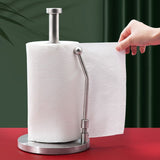 Paper Towel Holder, Paper Towel Dispenser Standing Weighted Base Non Slip, Spring Arm for Easy Tear, V1192-AZ-W-15750