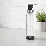 Black Glass Kitchen Pump Dispenser for Syrup, Honey, Jam Storage with Stainless Steel and Practical V1192-AZ-W-22479