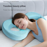 Blue Memory Foam Beauty Pillow for Side Sleepers - Anti-Wrinkle Face Pillow with Breathable Mesh V888-ELOSUNG56300