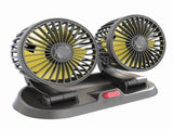 12V Dual Head Car Fan, High Wind for Dashboard, 2-Speeds Adjustable with Lighter Plug, Cools Driver V1370-AZ4-22699