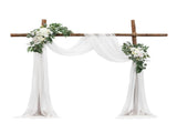 White Artificial Wedding Arch Flower Kit with Sheer - 2 Floral Arrangements & 1 V767-VVR-HLGMHTJ3JTBSM0INQV0