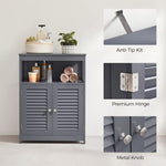 VASAGLE Floor Cabinet with Shelf and 2 Doors Gray V227-9101101066164