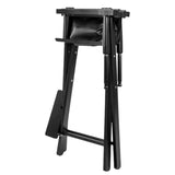Sarantino Set of 2 Black Tall Directors Chair Beech Wood Frame with Canvas Seat WDC-JOY-BK-2