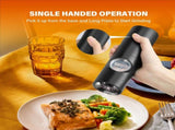 Electric Salt and Pepper Grinder Set , One Hand Adjustable Coarseness, Battery Powered with V1192-AZ-W-2519