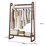 Dark Wood 160x100cm Clothes Rack Slim Stylish Space Saving V63-840821