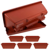 Set of 6 Dark Red Plastic Flower Pots, Thickened Bonsai for Indoor and Outdoor Home Gardening V1369-AZ3-W-19288