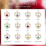 Forever Love Heart Birthstone Necklace 925 Sterling Silver Personalized Jewelry for Mom, Wife, V1107-FOREVER LOVE HEART BIRTHSTONE NECKLACE2