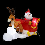 Santaco Christmas Inflatables Outdoor Santa Claus Reindeer Sleigh Lights Decor INFL1047