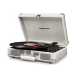 Crosley Cruiser Bluetooth Portable Turntable - White Sands + Bundled Majority D40 Bluetooth Speakers V398-CR8005FMY-WS4