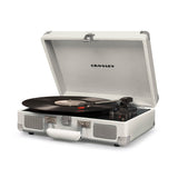 Crosley Cruiser Bluetooth Portable Turntable - White Sands Bundled Crosley Record Storage Display V398-CR8005FSS-WS4