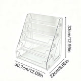 Business Card Holder Display Stand Desktop Organizer 5-Tier Acrylic Clear 1-Pack 13.58" x 9.06" x V1366-AZ2-W-16039