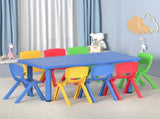Keezi 9PCS Kids Table and Chairs Set Children Study Desk Furniture Plastic 8 Chairs KPF-TBCH-BU-9PC
