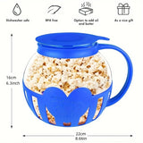 Microwave Glass Popcorn Bowl, High Borosilicate Heat Resistant, Multi-Functional Measuring Lid, V1232-BMHW-001