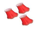 3Pcs E14 Fabric Lamp Shade Modern ClipOn Lampshade for Home Wall Candle Lamps Chandelier Red V1294-YM0901-3119210187111