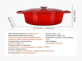 Enameled Cast Iron Dutch, 5.7L Pot with Lid and Dual Handles, Heavy-Duty Durable Cookware Pan, V952-ZTHLKX6QTTCTO54AA001V0