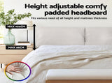 Artiss Queen Bed Frame RGB LED Floating Beds Adjustable Headboard Beige White BFRAME-F-DAYLIGHT-Q-WH-AB