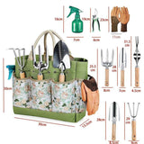 Premium 9-Piece Aluminium Alloy Garden Tool Set with Durable Storage Tote Bag Heavy Duty Gardening V888-ELOSUNG52194