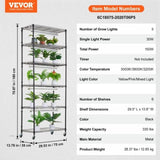 VEVOR Plant Stand with Grow Lights 6 Tiers 150W 180 cm Tall Plant Grow Shelf V952-GNZWJ180CM75DH4U1V3
