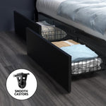 Artiss Bed Frame Queen Size LED with 4 Drawers Black DUNN BFRAME-H-DUNN-Q-BK-ABC