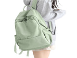 BJLFS Unisex Lightweight Water-Resistant Backpack, Black Light Green V1189-LWWAL-20260325-00069