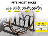 Weisshorn 3 Bike Floor Stand Rack Fits 20"-29" MTB Tires for Garage Storage BIKE-3-U-BK