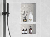 Shower Ready for Tile 40.64 x 81.28 cm, Double Shelf Organizer, Square Corners Wall-inserted V952-SLLYBK2C16YCZ39ANV0