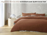 Accessorize Augusta Terracotta Crinkled Look Quilt Cover Set Double V442-HIN-QUILTCS-AUGUSTA-TERRACOTTA-DS