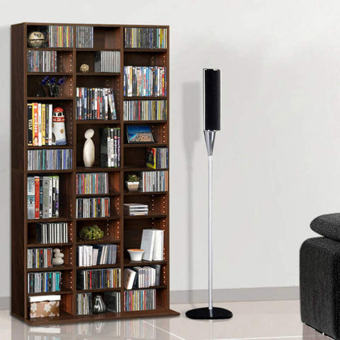 Artiss Bookshelf CD Storage Rack - BERT Walnut CD-SHELF-ES-AB