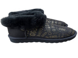 Womens Australian Sheepskin Wool Fur Mini UGG Ankle Boots in Gold Black - 8 V563-D2390-BLACK-8