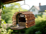 5.9 Inch Handmade Wooden Outdoor Birdhouse for Red Sparrow, Hanging Garden Birdhouse for Viewing, V1366-AZ2-W-26945