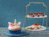 European Style Two Layer Cake Display Stand Iron Dessert Holder V1366-AZ2-W-22860