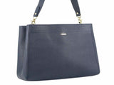 Morrissey Ladies Italian Structured Leather Cross Body Handbag Bag Womens - Navy V563-MO-3160-NAVY