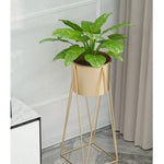 SOGA 4X 50cm Gold Metal Plant Stand with Gold Flower Pot Holder Corner Shelving Rack Indoor Display FPOTH52GLDX4