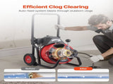 Drain Cleaner 30m x 9.5mm, Auto Feed Sewer Snake Auger on Wheels, Portable Drain Cleaning V952-ZDJJKLSGDSTJZRVU4002V3