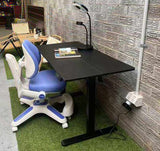 Ergonomic Kids Study Chair & Adjustable Electric Standing Desk Set Blue Chair & Black Desk V563-68416_-68303