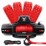 X-BULL 14500LBS Electric Winch 12V synthetic rope with 4PCS Recovery Tracks Gen3.0 Red V211-AUEB-AXEW016RT006-2