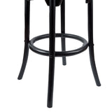 Aster 4pc Round Bar Stools Dining Stool Chair Solid Birch Wood Rattan Seat Black V315-VOD-CAFE-23-4PC-KIT